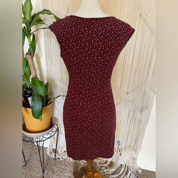 LOFT Ann Taylor Petites Women’s Red Flexible Dandelion Print Dress Size SP - Picture 9 of 9